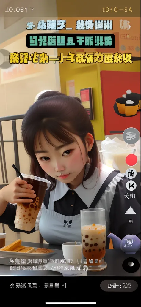 Beautiful girl milk tea