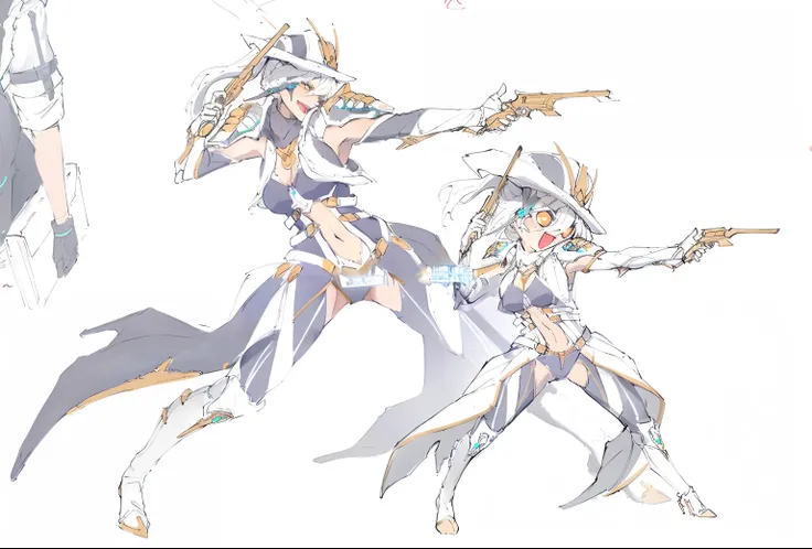 Anime characters are shown in various poses, ( ( concept art of character ) ), full body action concept art, beautiful full-body concept art, anime concept art, detailed full body concept art, Keqing from Genshin Impact, Anime character design, full body c...