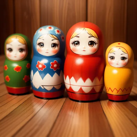 Russian matryoshka, doll set, 7 miniatures, great light