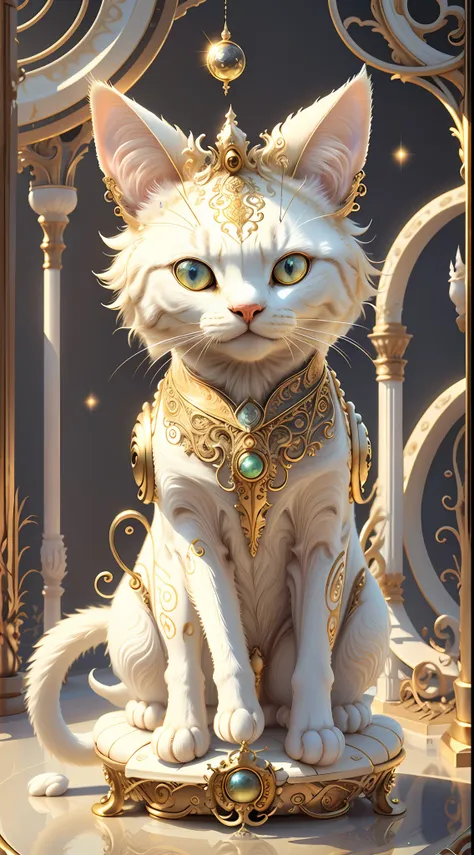 Ivory Gold AI psychedelic magic,catss，cleanness，brightly，ssmile，Funny