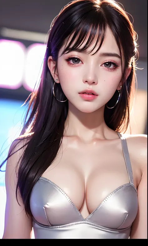 (8k, RAW photo, photorealistic:1.25) ,( lipgloss, eyelashes, gloss-face, glossy skin, best quality, ultra highres, depth of field, chromatic aberration, caustics, Broad lighting, natural shading, Kpop idol) looking at the audience With serenity and goddess...