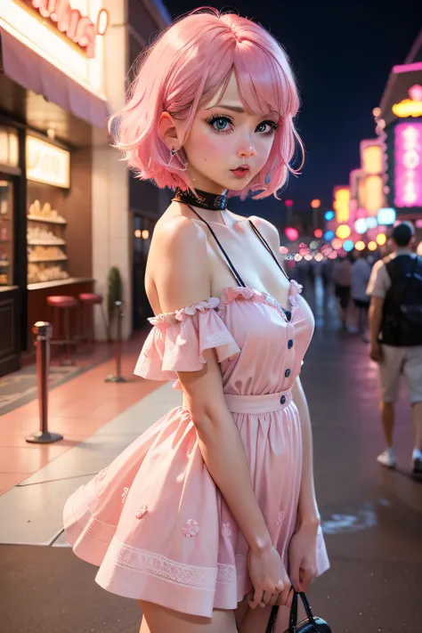 Pink Bob Hair　Blue Eyes　Adorable atmosphere　Las Vegas