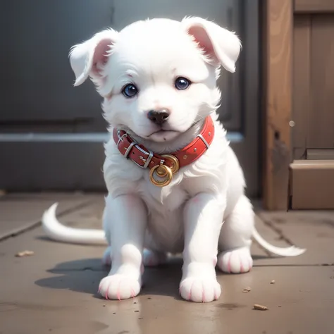 spawn a cute white puppy