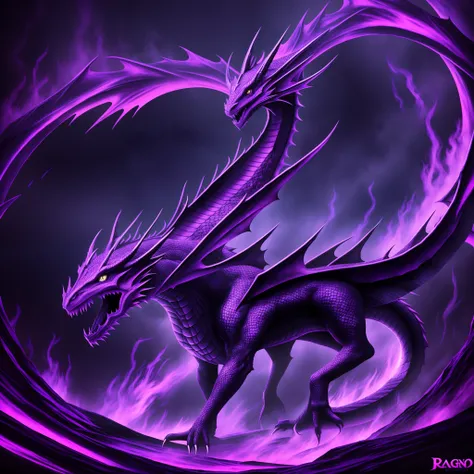 Dragon purple-black abyss