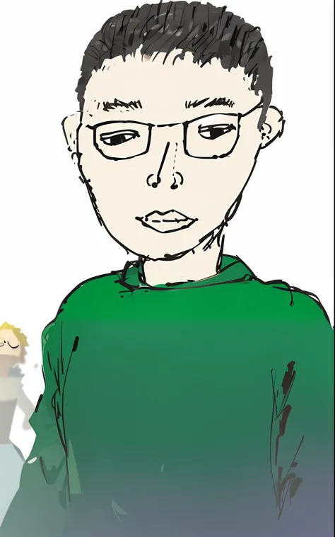 Draw a man with glasses and a green shirt, cartoon portrait of, AI self-portrait, character portrait of me, Digital drawing, Disney  style, 3D portrait, full-body portraits,