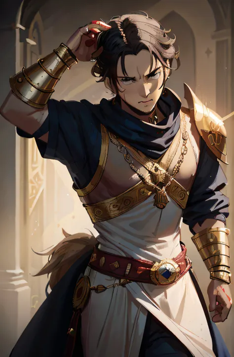 Alafed man in costume holding sword and cloak, stanely artgerm, Inspired by Chris in Delta runes, graphic artist magali villeneuve, magali villeneuve, by ruan jia and stanley artgerm, Stanley Artgerm Lau, charlie bowater character art, style of stanley art...