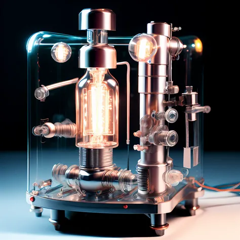 a photo of, Close-up of a machine with lights inside (GlassDevice style:1)