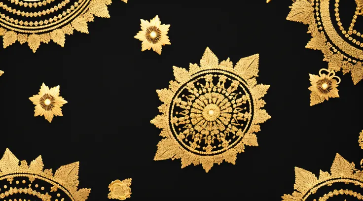 Dark background with golden details