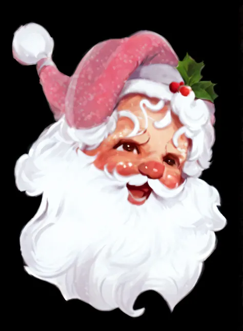 high detail, anime, UHD, textured skin, best quality, highres, super detail, masterpiece, ccurate, high details, high quality，santa，santa hat，white mustache，White hair，The eye，Reddens Nose，The mouth，ssmile