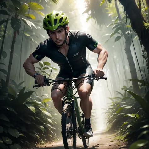 Bike rider on jungle