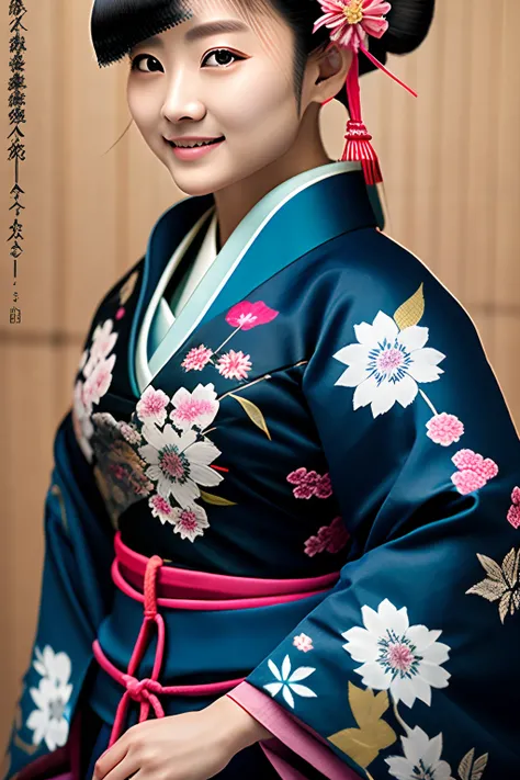 tmasterpiece，high high quality，Ultra HD details，1 female character solo，Kamisato Ayaka，ssmile，Traditional kimono