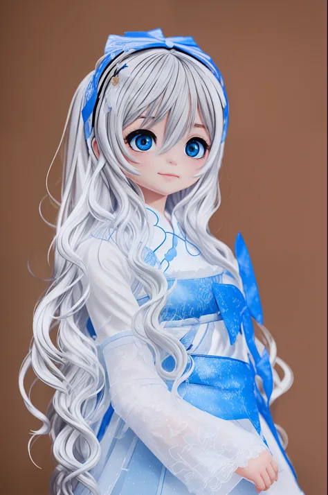 ((Best quality)), ((Masterpiece)), ((Ultra-detailed)), (illustration), (Detailed light), (An extremely delicate and beautiful),A charming young girl,Lucif - Hanfu,White long hair,Blue sky