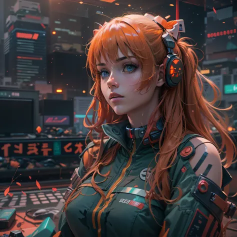 (mejor calidad)), ((obra maestra)), (muy detallado:1.3), ......3d, hermoso culo (cyberpunk:1.3) ((asuka langley shikinami)), ((r...