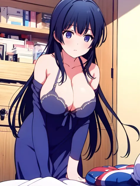 Focus on tight breast, Rinko shirokane, cleavage, excellent background, room, lingerie, babydoll