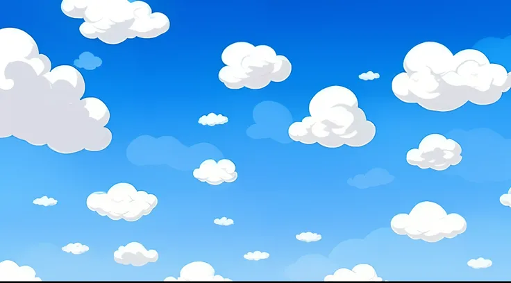 A cartoon sky with clouds and sun in the background, light blue sky with clouds, nuvens fofas inchadas, plano de fundo da nuvem, fundo das nuvens, partly cloudy sky, fundo nublado, Nuvens dispersas, Cloudy sky background, Dia parcialmente nublado, Arte de ...