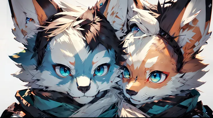 furry,wolf,blue eyes，