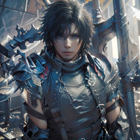 Final Fantasy, clive rosfield,  ffxvi, abs, sexy, badass pose, Chico de anime en una cama con las manos en la cabeza, Hermosa pose de anime, Anime hombre guapo, Personaje masculino de anime, Badass Anime 8K, Arte detallado del personaje de anime, Concepto ...