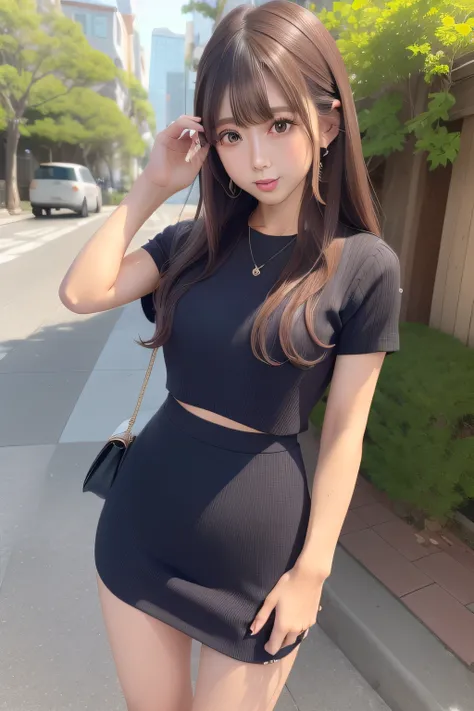 (of the highest quality、8K、Structurally correct、Photorealsitic:1.4、超A high resolution)、realistic shaded、cinematic、plein air、1little girl、23years old、delicated face、japanes、model in Japan、brown-eyed、 An ultra - realstic face、Very charming、Dynamic angles、dyn...