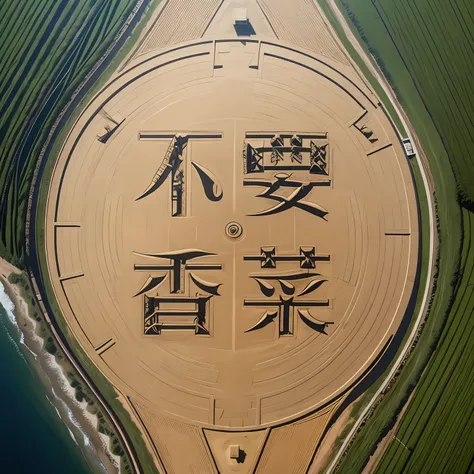 Top-down aerial view of crop circles