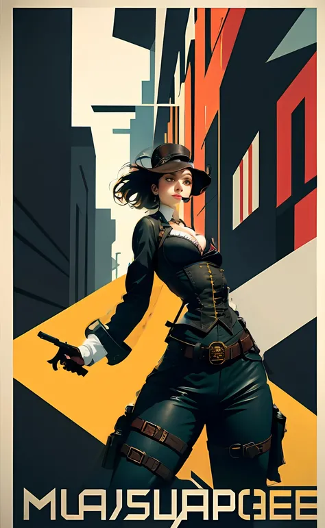 sci-fy，Firearms，Lori huge breasts cleavage，steampunc