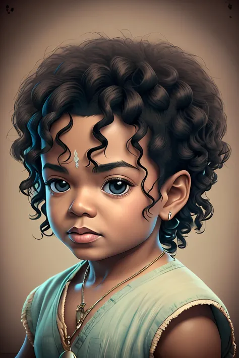 Portrait of cutest baby illustration of black Michael Jackson, art-station, .cgi_animation,