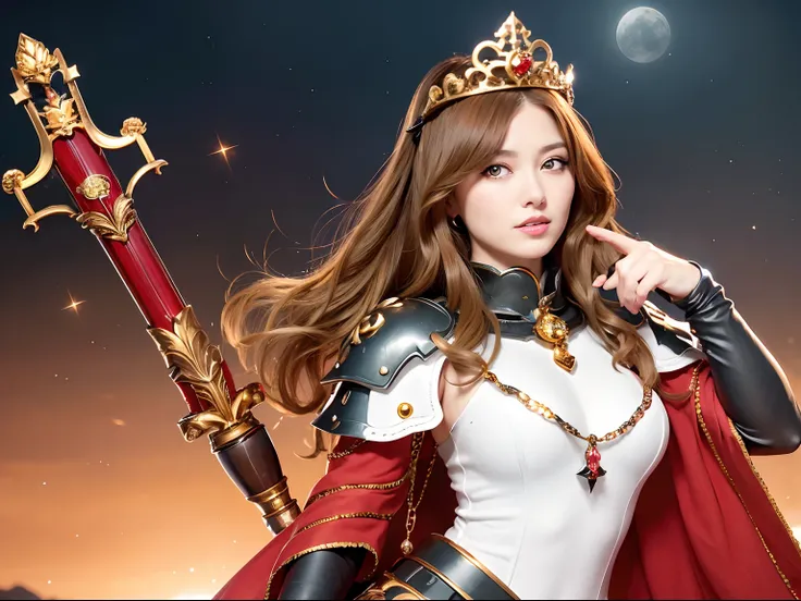 (masutepiece), Professional , ​masterpiece、top-quality、photos realistic , depth of fields （Gemstone Silver Metal Body:1.９),(Matte White、Jewel Gold Weapon、（Gorgeous castle background）、（ultimate beauty girl）、（Jewel Metal Body:1.４),Gorgeous Jewel Metal Weapon...