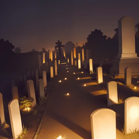 Cemeteries at night bones