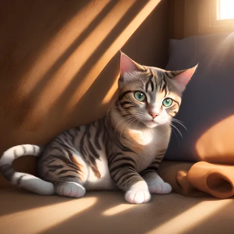 Background change in sunlight cat