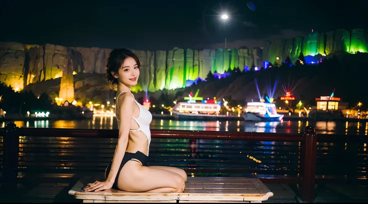 Ultra-grand scenes，The ultra-wide-angle lens captures the appearance of the adventurer girl on location。The adventurer girl can always quickly change clothes for scene elements，And the change in clothing does not affect the display of her physical characte...