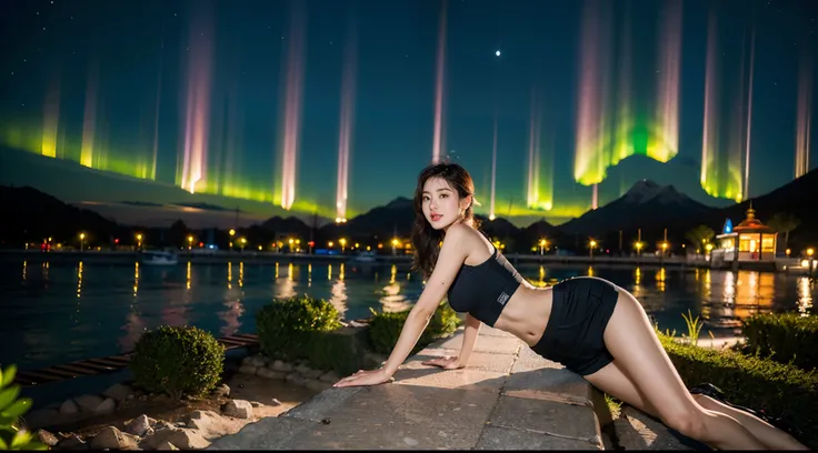 Ultra-grand scenes，The ultra-wide-angle lens captures the appearance of the adventurer girl on location。The adventurer girl can always quickly change clothes for scene elements，And the change in clothing does not affect the display of her physical characte...