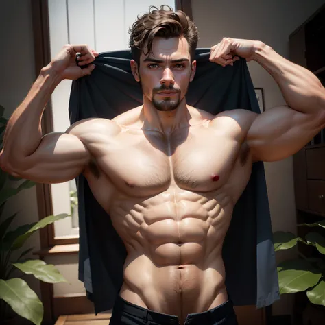 Foto realista natural homem nu parte de baixo a mostra corpo inteiro