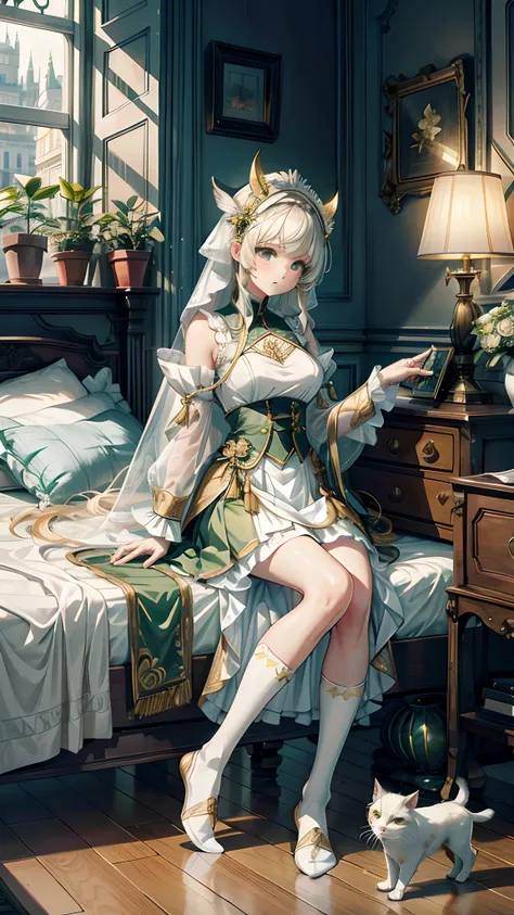 （8K，best qualtiy，tmasterpiece：1.2），（realisticlying，realisticlying：1.2），ultra - detailed，best qualtiy，超高分辨率，profesional lighting，photon maping，physically-based renderingt，the maid outfit，Wallpapers，Ray traching，（janelas：1.8），rays of sunshine：2.0，（There is a...