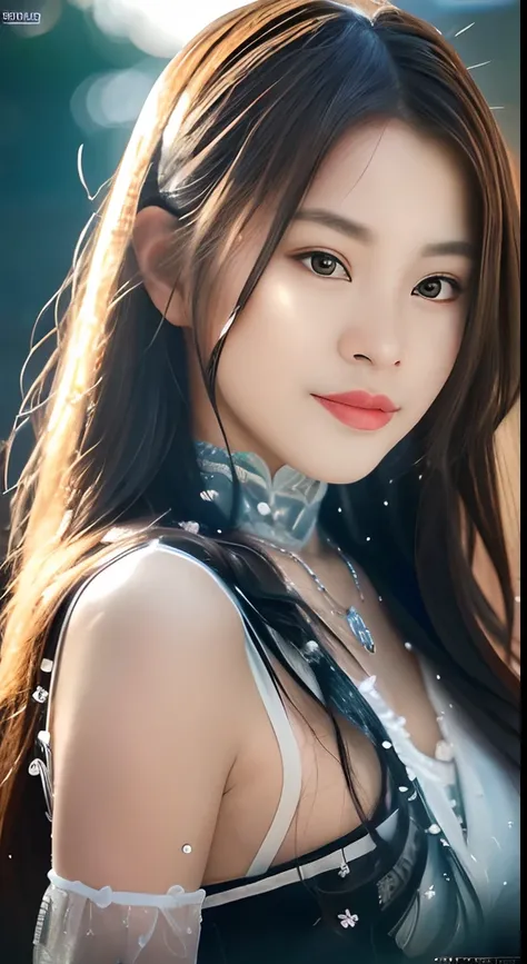 arafed asian woman with long hair and a choker, beautiful south korean woman, beautiful young korean woman, gorgeous young korean woman, portrait of female korean idol, 8k artgerm bokeh, captured on canon eos r 6, soft portrait shot 8 k, young adorable kor...