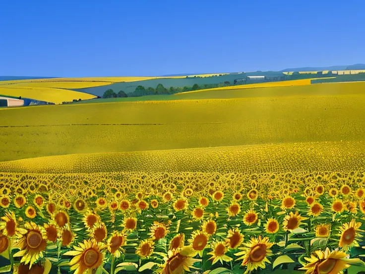 Sunflower fields in large clearings, Sunflower field, sunflower fields, scene: Sunflower field, scene : Sunflower field, flower  field, summer field, colours : yellow sunflowers, colours: yellow sunflowers, flower  field, himawari, detailed fields nature, ...