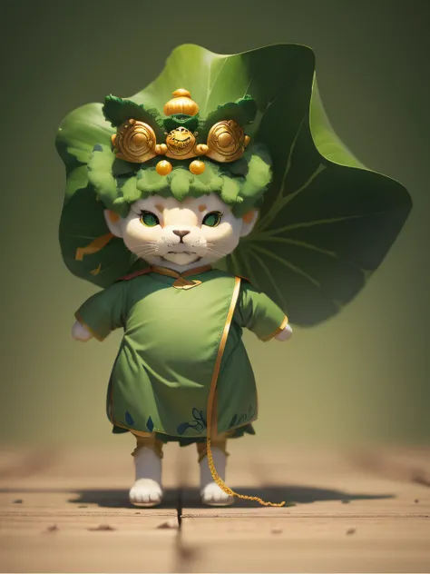 goodness，Green lotus leaves，No neck，Lion dance on the head，idiot，Cute Q version