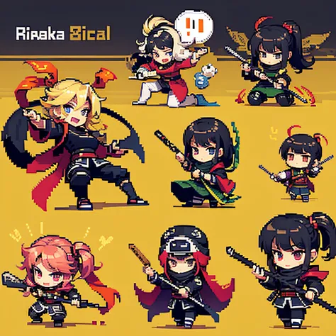 Pixel art、ninjas --auto