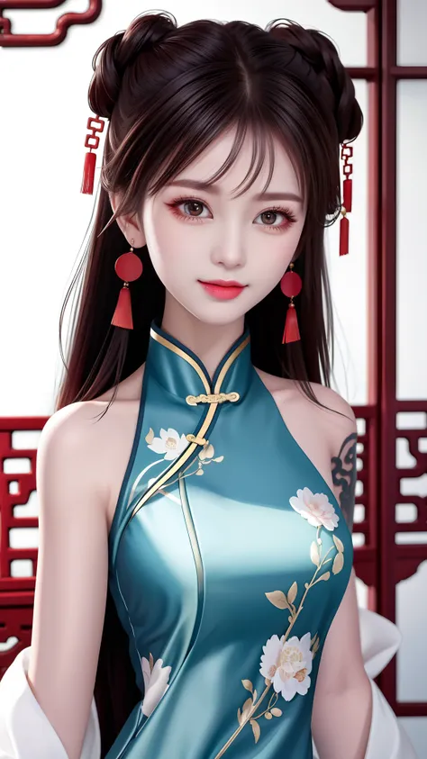 need,tmasterpiece,a high resolution,1girll,blushlush,(seductive smile:0.8),starpupil,chinese shoulder suction red hanfu,hair ado...