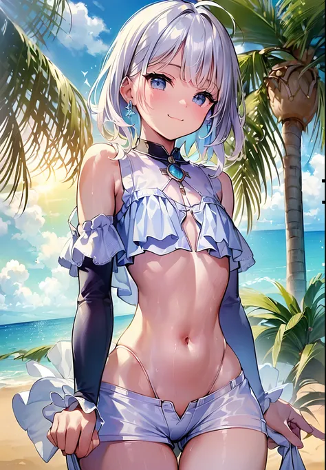 (((Masterpiece)), (((Highest Quality)), (((Very delicate and beautiful)), (Highly detailed CG Unity 8K wallpaper: 1.3), Very delicate light, (Backlight), (Steampunk),

/=、
(Cowboy Body)), (1 Loli: 1.3), Solo, (Petite), (Small), White Swimsuit, High Waist S...