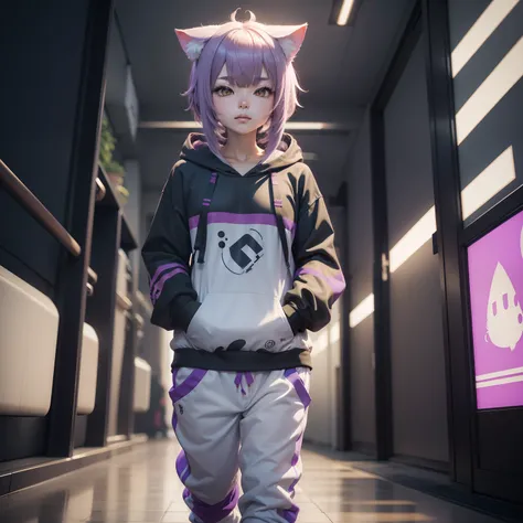 Nekomata Okayu, Anime, Hoodie, long pants