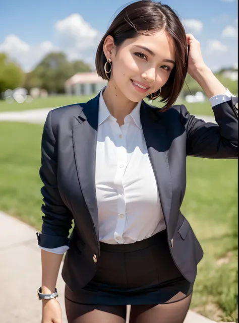 (8K, Best quality, Masterpiece:1.2),
(Realistic, photo-realistic:1.37),
Ultra-detailed,

1 girl, full bodyesbian, Outdoors, (Adjust hair:1.5)
Office Lady, black officeblazer, officeskirt, (Pantyhose:1.2), (short buttoneddownshirt:1.2), buttonedupcollarprim...