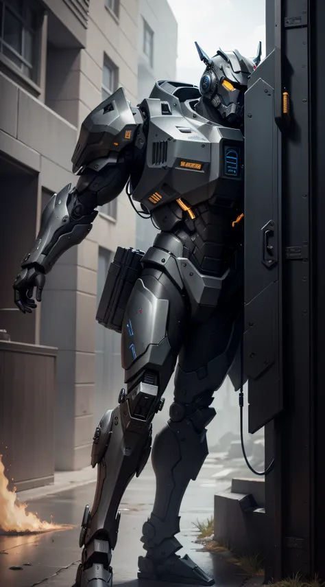 mechs，Exterior Tactical Armor，black in color，drak