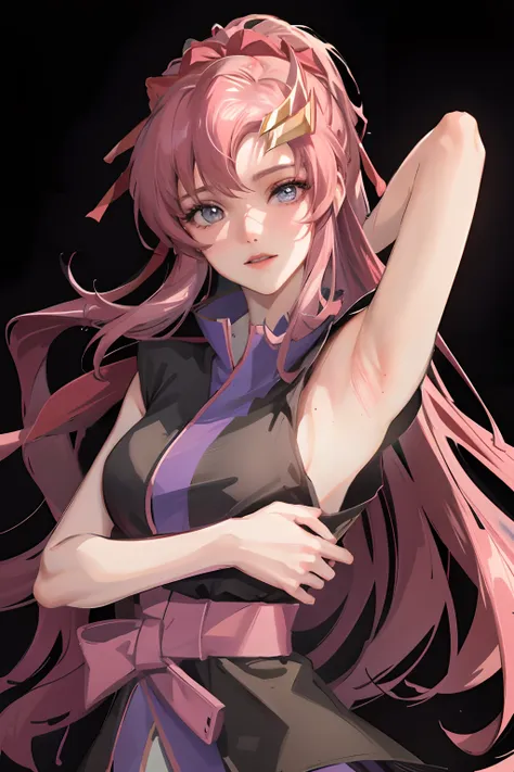 masterpiece, best quality,lacus-bk, 1girl, solo,armpit,bare arms