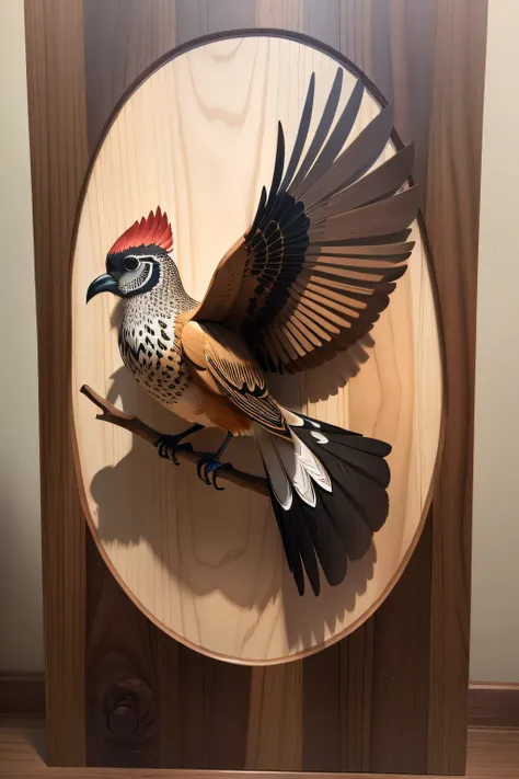 wood segmentation artwork  of a bird