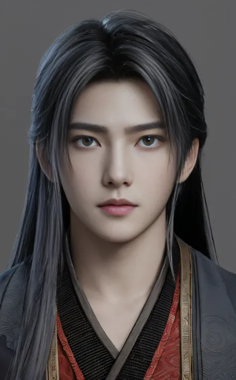 Close-up of a person with very short hair, Cai Xukun, Handsome prince, Rendu portrait 8k, From《Final Fantasy》, inspired by Yang Jin, The exquisite prince, final fantasy character, Beautiful man, A male, drak, sakimi chan, a portrait of a male,