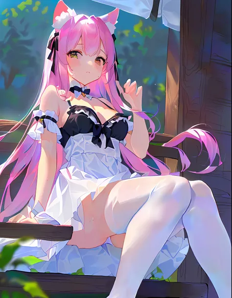 chinadress,wet,medium_breasts,white_thighhighs, {best quality}, {{masterpiece}}, {highres}, {an extremely delicate and beautiful}, original, extremely detailed wallpaper,1girl,{COLORFUL},{VIVID COLORS},{VIVID},{flat color},{Hand detail},{{Correct hand stru...