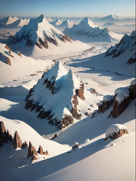 snow mountains，Landscape view