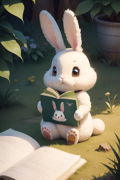 Cute Rabbit　Bushy　cartoon　picture book-style