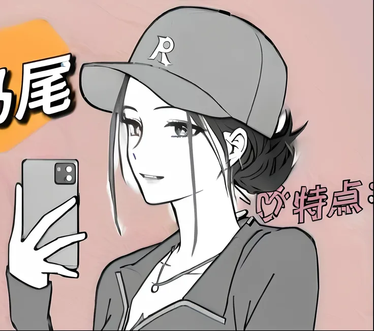 Anime girl holding baseball cap with mobile phone, in an anime style, In anime style, Realistic anime 3 D style, as an anime character, anime style character, In a Japanese anime style, 2022 anime style, 2 0 2 2 anime style, anime style only, Female protag...