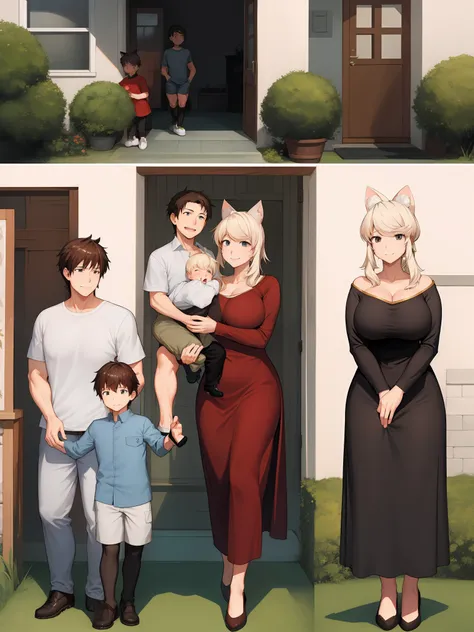 huge breas, motherly, mother and son ,mommy, husbando and wife, family, , ,catgirl, catboy,house, husband and wife,family dad,fa...