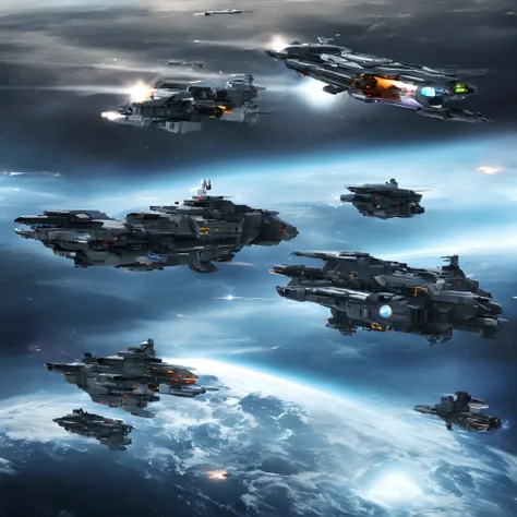 space，battleships，space ship，Sci-fi sense